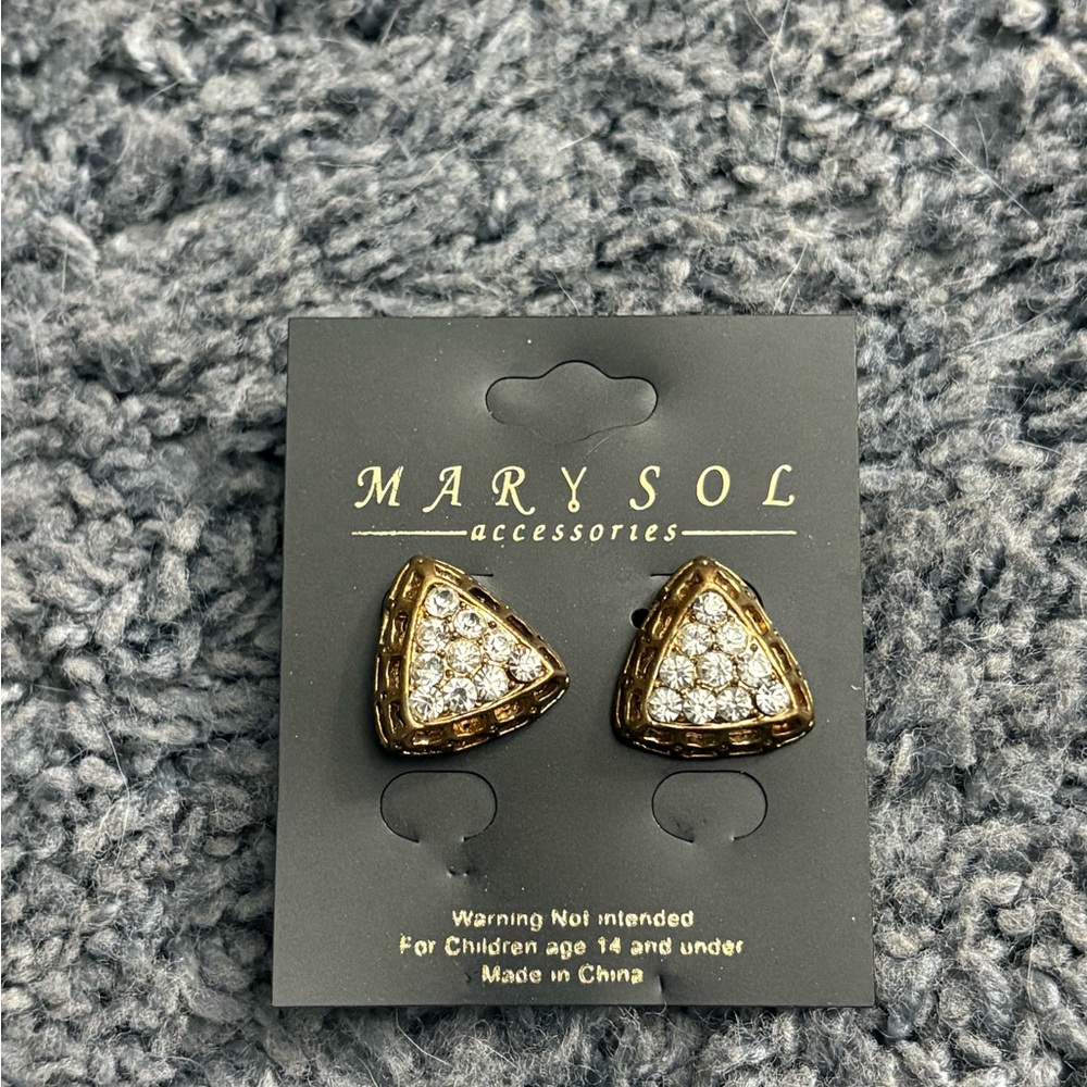 NWT Gold and rhinestone earrings
